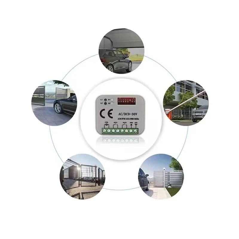 RX-MULTI Receiver Controller AC/DC 9V-30V 2CH 300MHz to 868MHz 433MHz Garage Door Opener / Gate Remote Control Receiver Switch garage door opener garage remote control wireless door opener