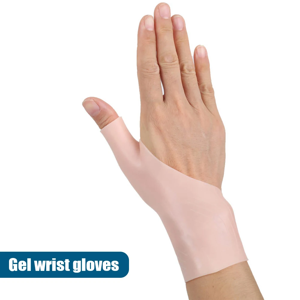1Pair Silicone Gel Thumb Wrist Gloves Carpal Tunnel Support for Tenosynovitis Spasms Rheumatism Arthritis Hand Pain Relief compression gloves wrist support