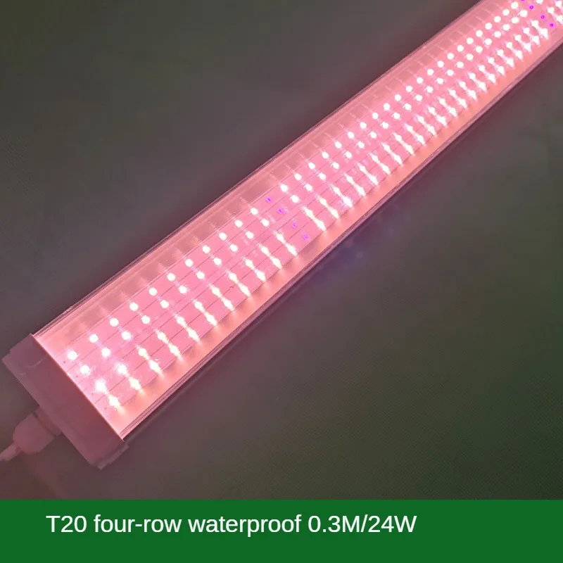 Lámpara LED de espectro completo T20 para el crecimiento de plantas, resistente al agua, cuatro filas, color suculento, relleno de plántulas de flores UV, terapia de luz en tubo