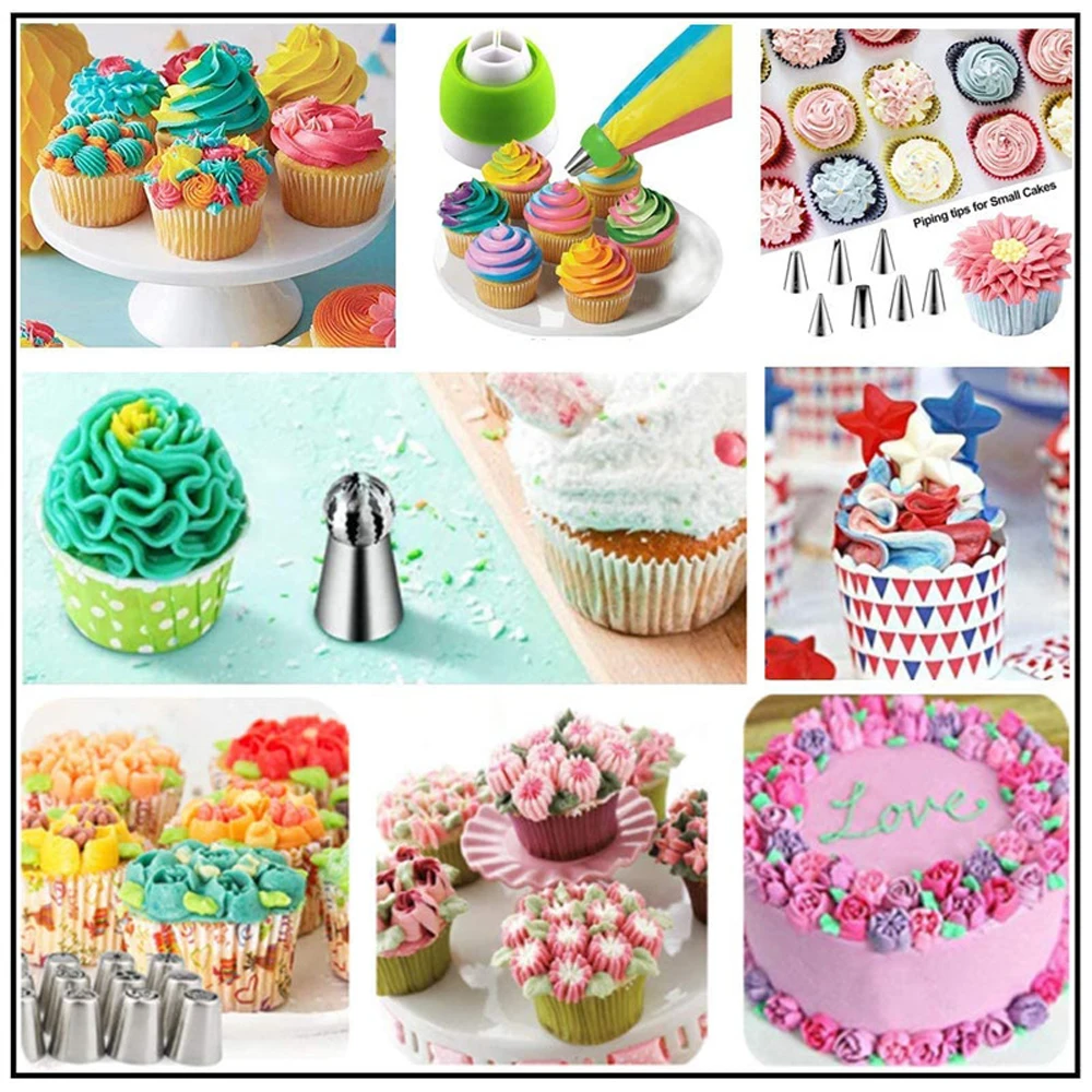 90/120PCS Russian Stainless Steel Pastry Marshmallow Nozzle Set Professional Cake Icing Piping Nozzle Cake Decorating Tools
