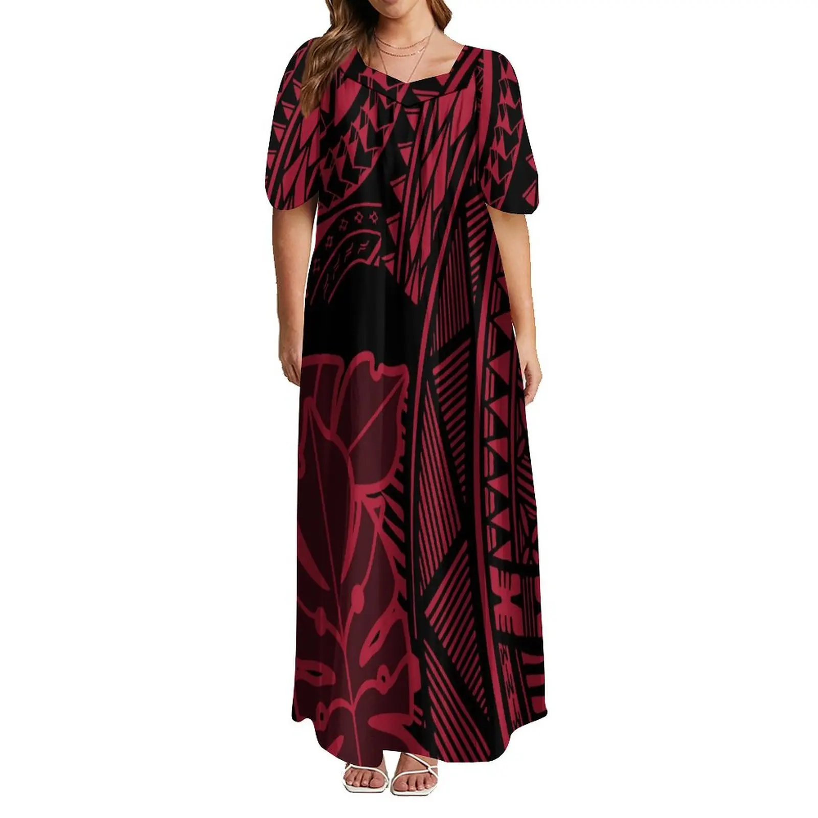 

Polynesian Wholesale Custom Women's Dresses High Quality Long Dress Big Shot Evening Dress Summer Casual Dress