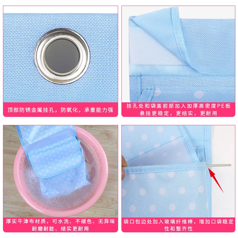 1PC Oxford Fabric Wall Door Hanging Bag Organizer Storage Pouches Wardrobe Closet Storage Bag Sundries Pouches 6