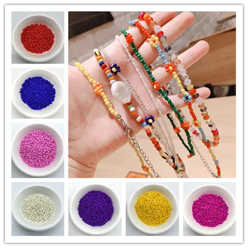 15 그램/몫 2mm 3mm 4mm 매력 체코 어 유리 씨앗 비즈 DIY 팔찌 목걸이 비즈 보석 만들기 DIY 귀걸이 목걸이