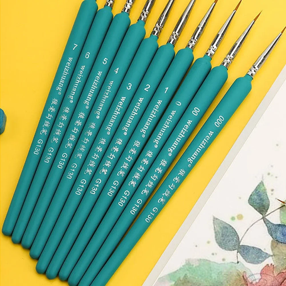 4Pcs 펜 페인트 브러시 후크 라인 페인트 브러쉬 아트 문구류 유화 브러쉬 대나무/금속 헤드 중국 서예 브러쉬