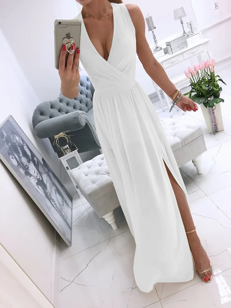 

2023 Summer Explosion New Women's Solid Color Temperament Elegant Skirt Slim Joker Party Dress Casual Sweet Fresh Ladies Dress