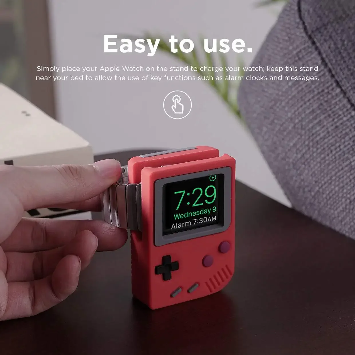 Silicone Holder For iWatch Charger Stand For Apple Watch 8 7 6 5 4 3 SE 45MM Charging Dock Desktop Retro Game Console Design