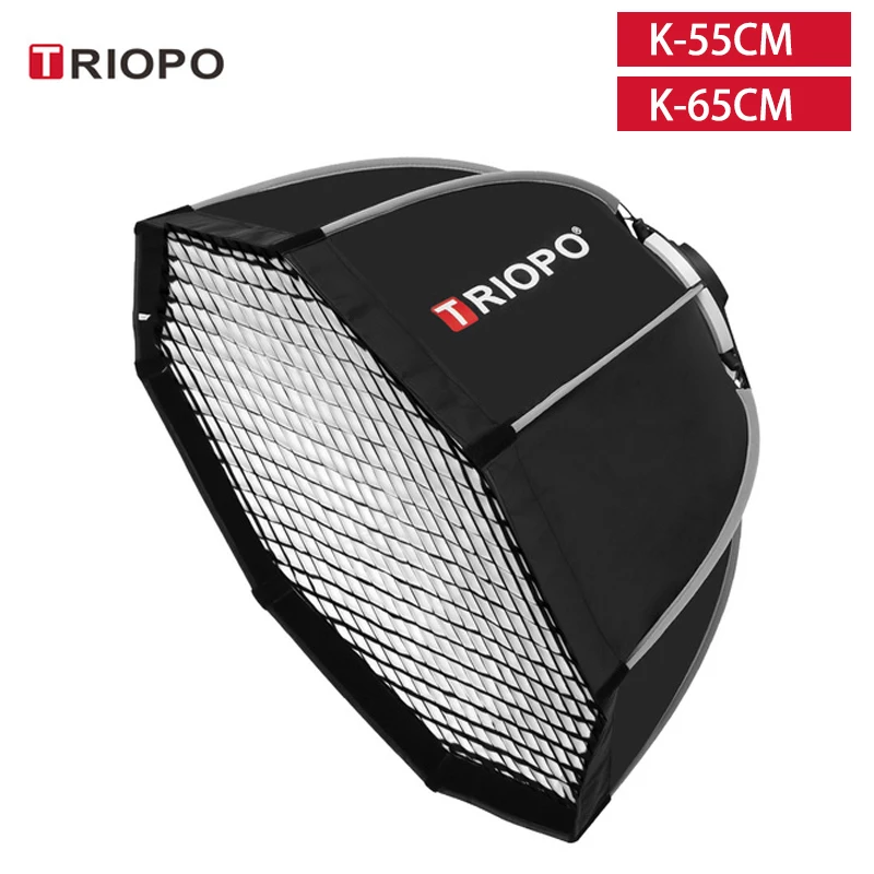 Triopo Bowens Mount SoftBox With Grid K2 55cm 65cm Portable Octagon Umbrella Outdoor With Bag For Photo Studio Flash Soft Box