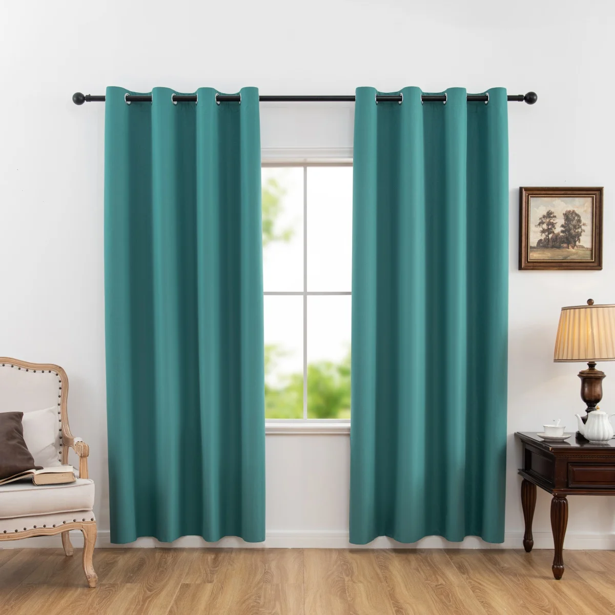 2pcs Modern Solid 100% Blackout Curtains, Window Curtains for Living Room, Bedro
