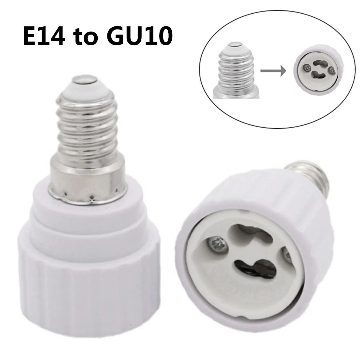 E14 To GU10 White Lamp Holder Converters Lamp Base Converters LED Light Bulb Adapter Converter Holder 8 pin to 30 pin adapter white