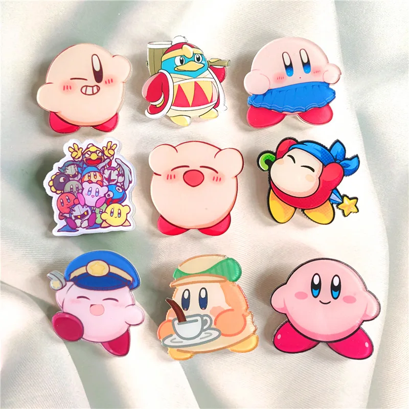 

Anime Star Kirby Cartoon Game Lapel Badges on Backpack Brooch Clothes Fashion Jeans Decoration Jewelry Accessories Friend Gift
