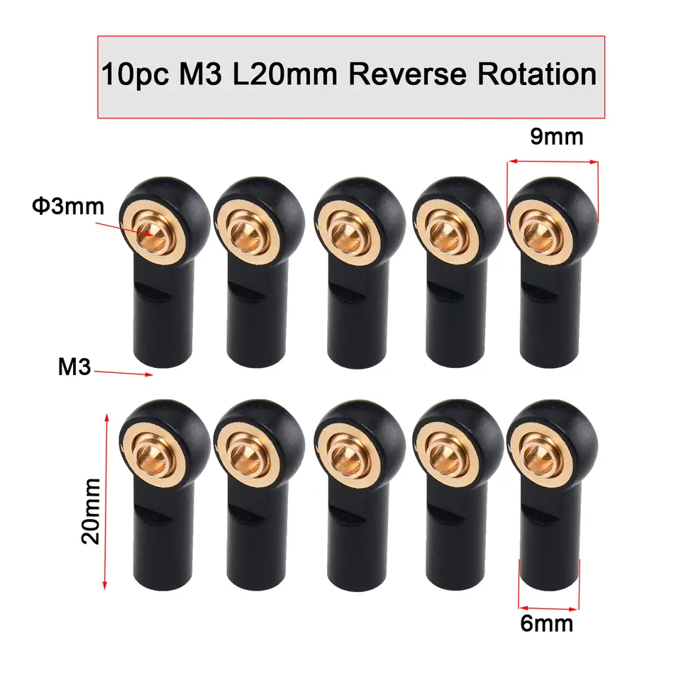 10PCS Aluminum Alloy M3 Link Rod End Ball L18mm/20mm/26mm Metal Rod End Ball For Rc Boat Airplane RC Crawler Car Truck Buggy image 15