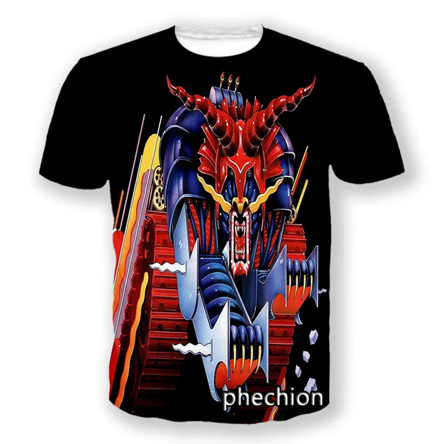 Short Sleeve T Shirt Metal Judas Priest Band Album 3D Print Men/Women Hip Hop Streetwear