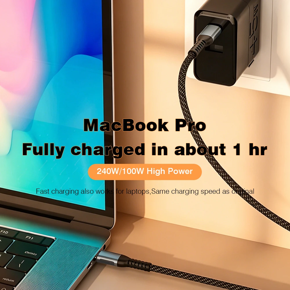 UGOURD 240W PD 3.1 USB C to C 케이블 & 100W Type-C to Type-C 고속 충전 케이블 헤비듀티 브레이디드 나일론 USB2 충전 케이블 1m 2m
