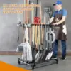 Heavy Duty Garden Tool Organizer Garage Storage Holder Storage Large Long Farming Tools Lawn Tool Metal Rack Shovel and Rake 5
