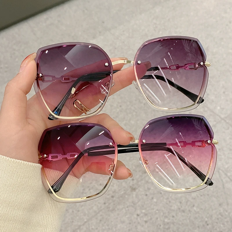 KAMMPT Rimless Oversized Sunglasses Women 2022 Fashion Gradient Travelling Shades  Eyewear Trendy Luxury Brand Design Sun Glasses - AliExpress