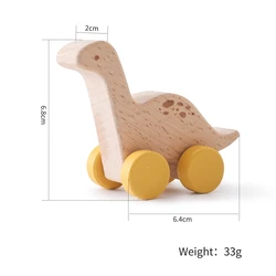 Montessori Wooden Bear Knob Puzzle Rattle Toy for Kids - Educational Gift Edition (Dinosaur - 04)