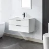 36" Bathroom Vanities Cabinet with Sink Combo, Wall Mounted Floating Cabinet W/Decor Line,Soft-Close System, 2 Extra Big Drawers 3