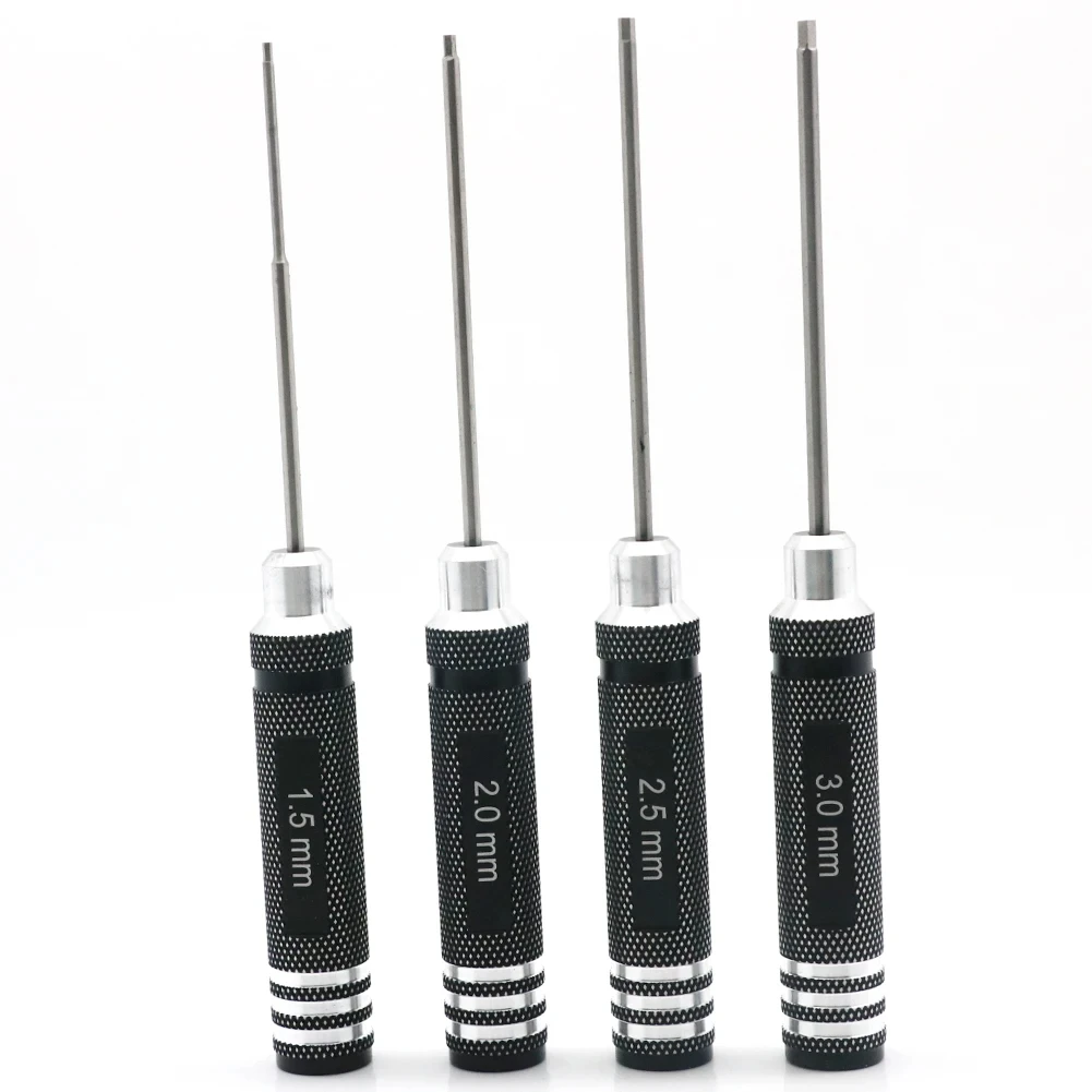 RC 도구 4 개 육각 나사 드라이버 세트 티타늄 도금 경화 1.5 2.0 2.5 3.0mm 헬리콥터 장난감 용 드라이버