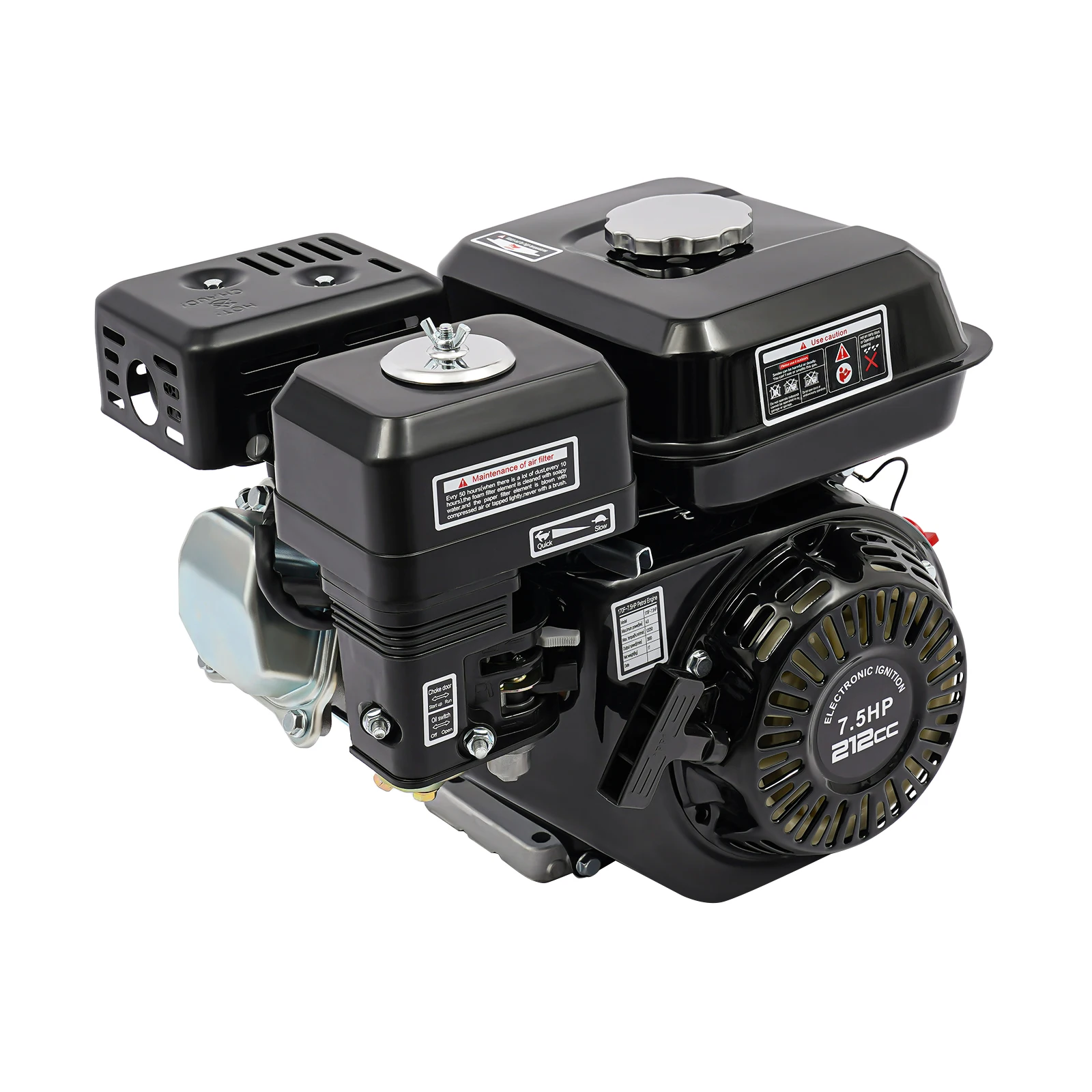 7.5HP 4-Stroke Gasoline Engine 212CC OHV Air Cooled Gas Engine Motor Single Cylinder Hand Pull Start Motor for Go-Karts 3600rpm