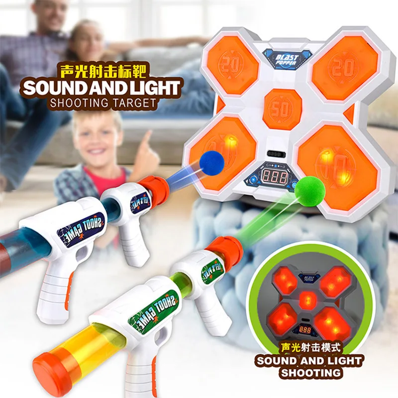 

Electric Scoring Shooting Target For Nerf Guns With Soft Bullets Toy Gun Round Foam Darts Kids Sound Light Shooting Game For Boy
