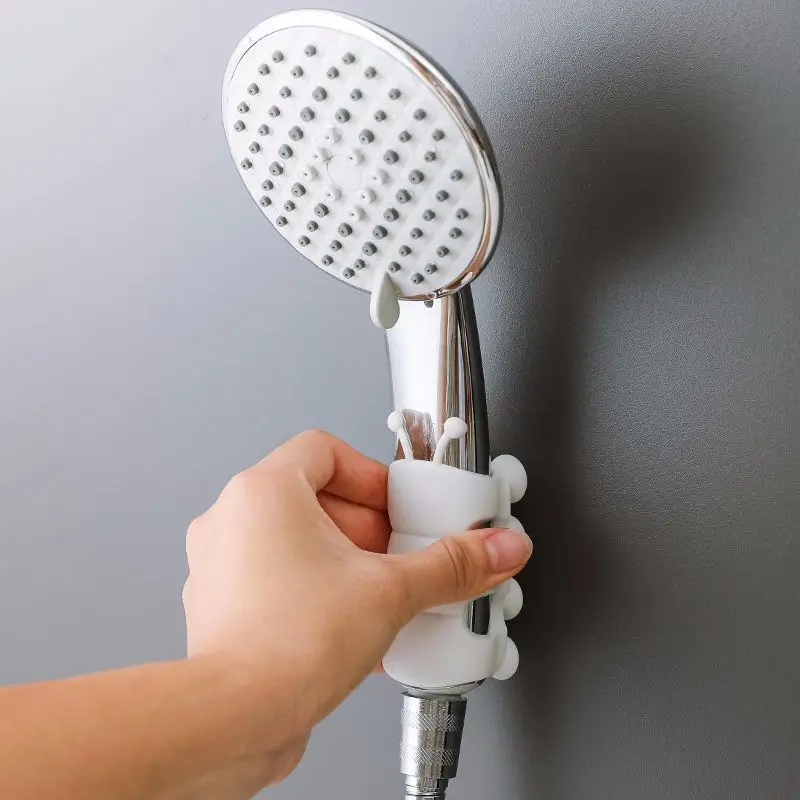 Household Silicone Caterpillar Nozzle Shower Bracket Non-Slip Bathroom Suction Cup Punch-Free Shower Head Holder