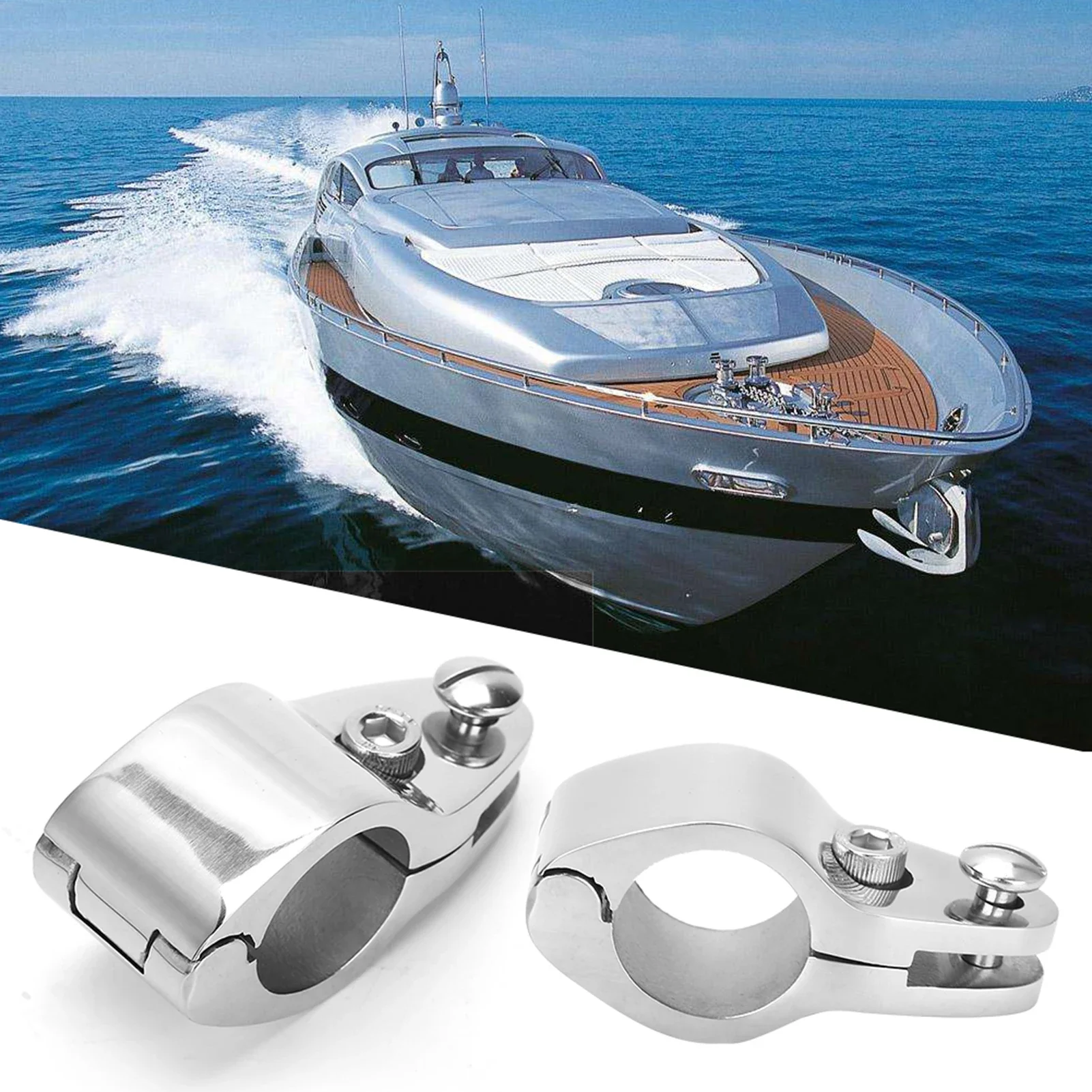 2pcs 316 Stainless Steel Boat Marine Hinged Upper Jaw Slide Hinge Hardware Fittings 20mm/22mm/25mm/30mm/32mm Jaw Slide Hardware 4