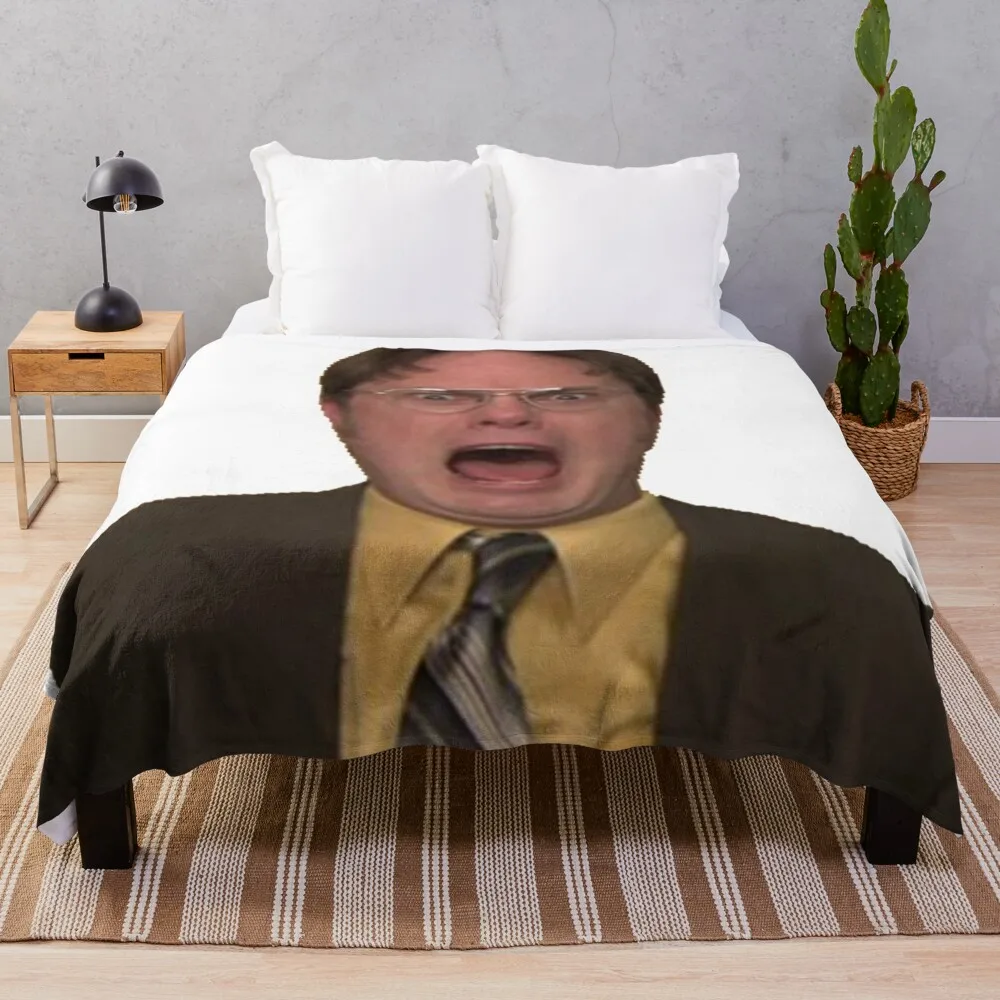 

Dwight Schrute Screaming Throw Blanket Weighted halloween Blankets