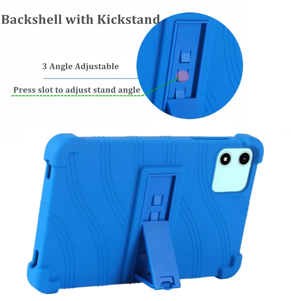 Shockproof Multi-Angle Stand Silicone Protective Tablet Case, 8.7 Inch