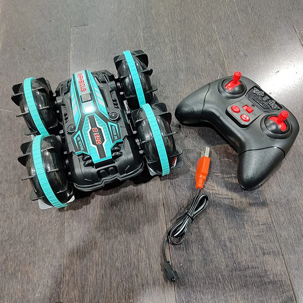 Coche anfibio de acrobacias para niños, juguete eléctrico de 2,4G con  Control remoto de alta tecnología, doble cara, 360 - AliExpress