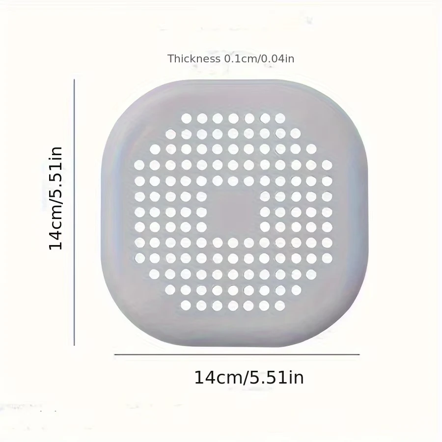 Floor Drain Mat Sewer with Suction Cup Kitchen Bathroom Anti Clogging Hair Filter
