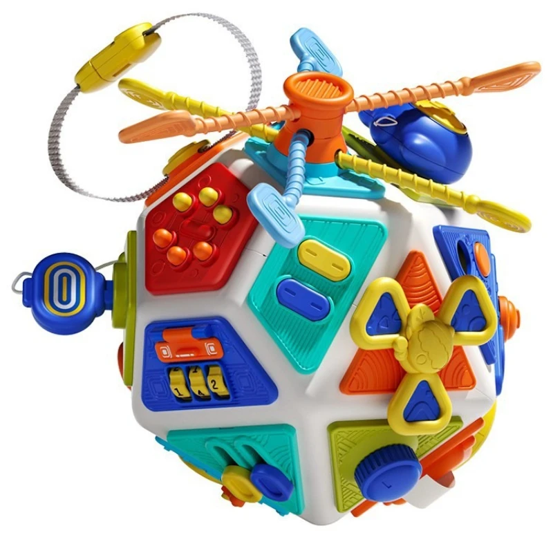 Montessori Baby Busy Board Cube Sensory Toys Toddler Educational Travel Lock Box Fine Motor Skill Learning Activity Toy
