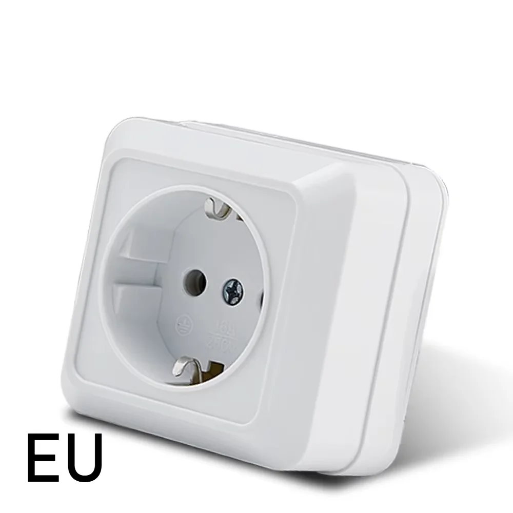 Plug Adapter EU 2 Pin to EU 2 Round Pin Plug Socket Input AC 110V-250V 10A Travel Converter 220V