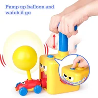 Kid's Balloon Power Starter Car Balloon Air Inflator Hand Push Mini Plastic Air Power Balloon Racing Car Toys Gift for Children 2