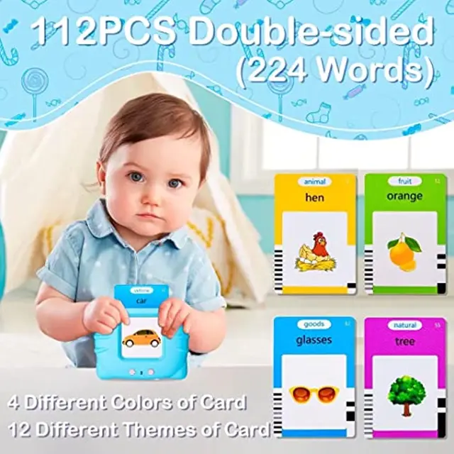 Talking Flash Cards Early Educational Toys Baby Boys Girls Preschool Learning Reading Machine Interactive