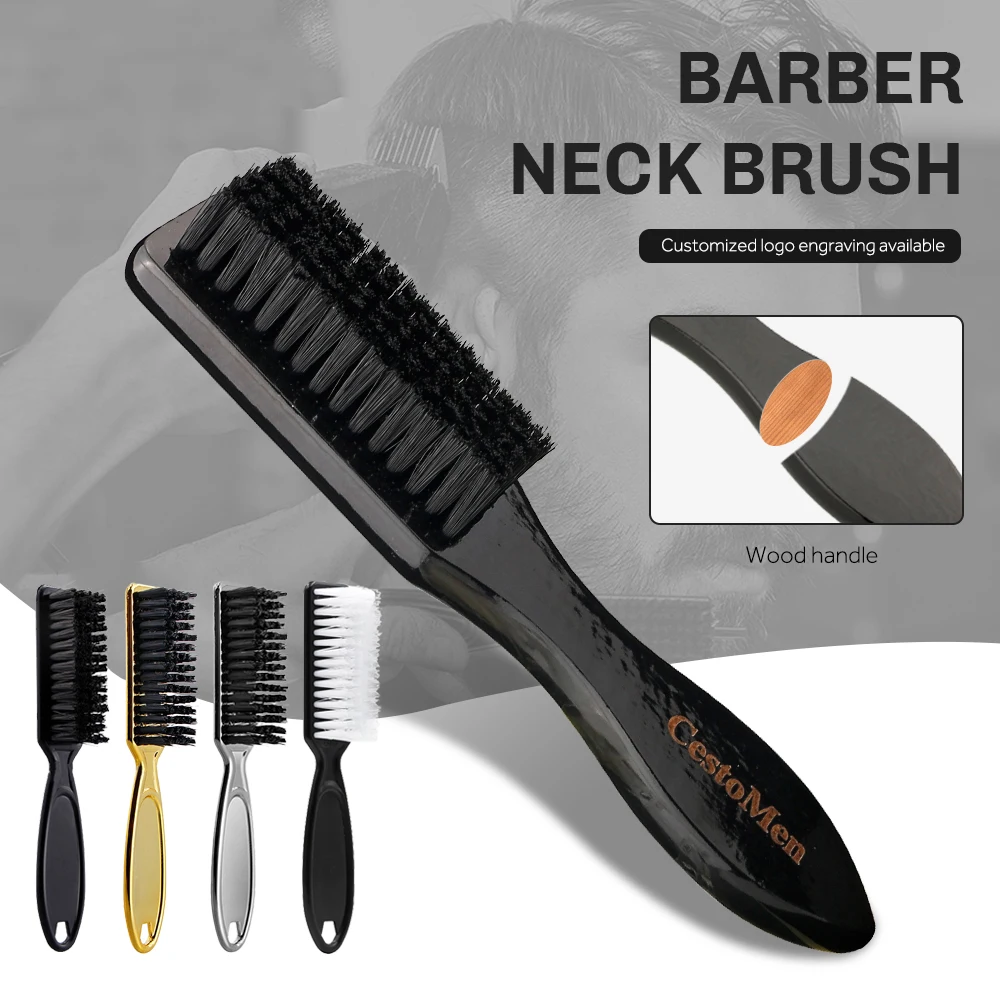 Solid Wood Hairdressing Soft Hair Cleaning Brush Barber Neck Duster Brush Broken Hair Remove Comb Hair Styling Tools Comb g20 pneumatic air dust blowing gun 120 275mm industrial high pressure remove dirt metal shavings wood chips