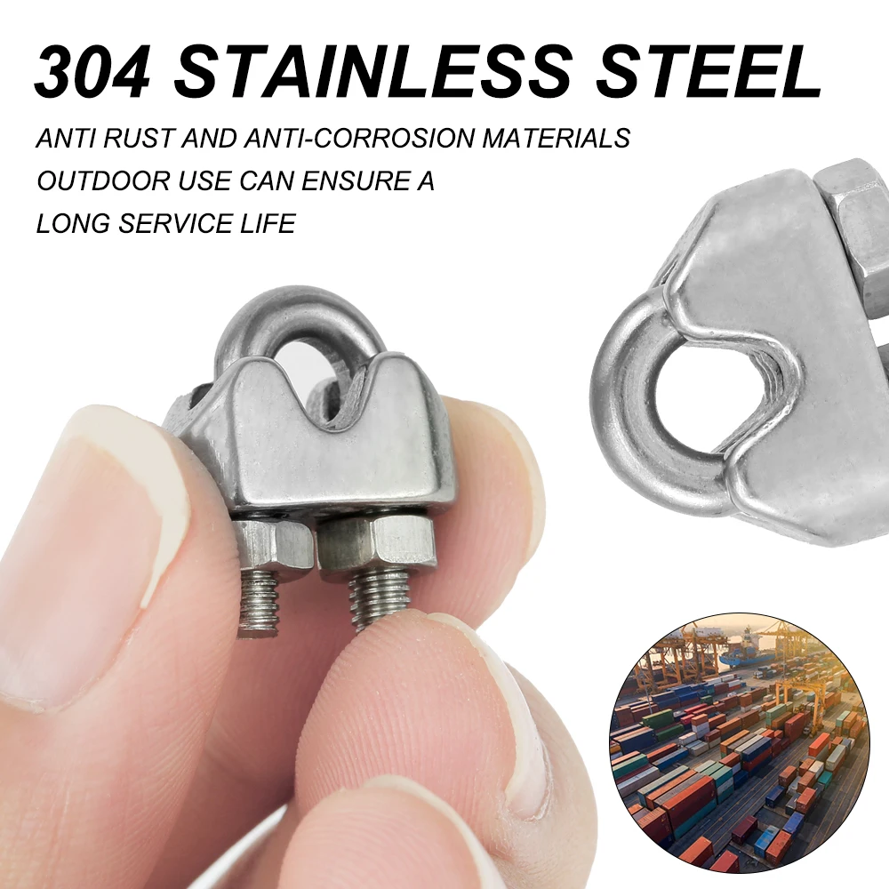 Stainless Steel Cable Clamps for 3mm Wire Rope Fixing