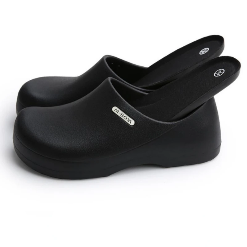 Men Women Chef Hotel Kitchen Chef Shoes Non-slip Waterproof Oil-proof Work Shoes Lightweight Antiskid Kitchen Clogs Plus Size 45