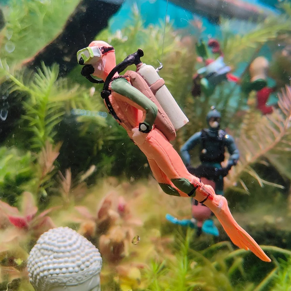 

2 Pcs Diver Model Fish Tanks Aquarium Floating Ornament Decoration Decorative Figurine Statue