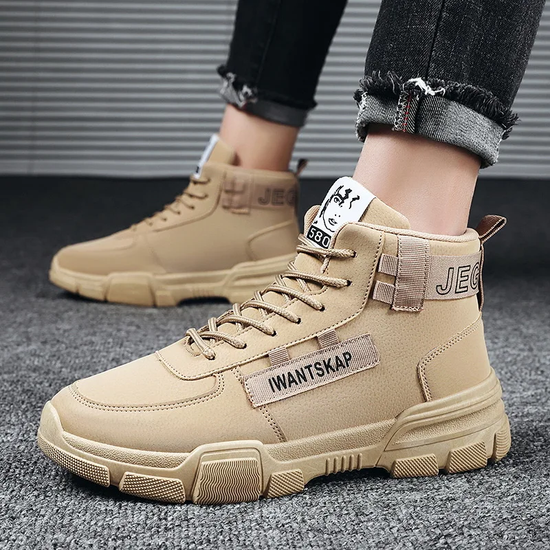 

Autumn New Martin Boots Men's Retro English Discussion Helper Men's Shoes; Desert Leisure Boots