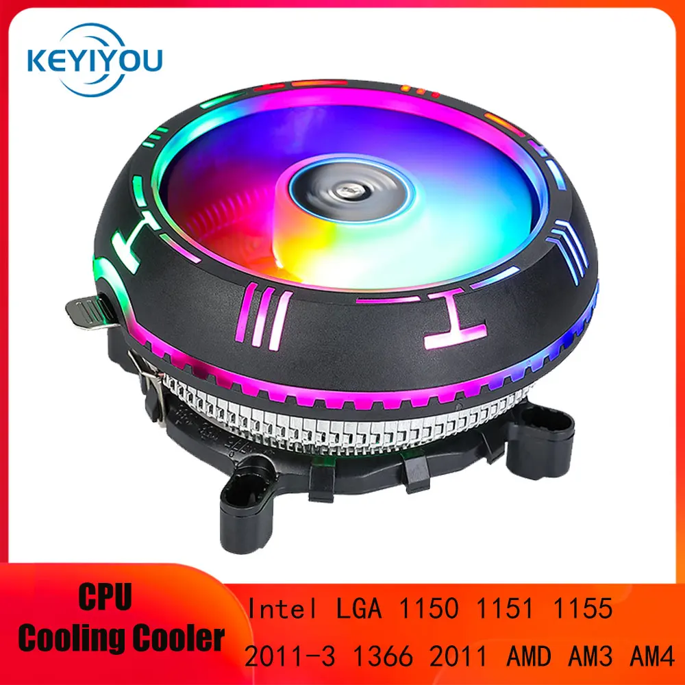 Keyiyou κ ο  RGB CPU  , 90mm ϷƮ ǳ, AMD AM4 AM3 + X79 X99 LGA 775 1150 1151 1156 2011, 3 