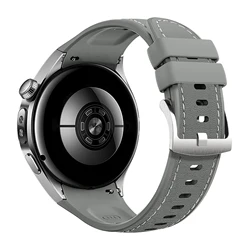 Premium Silicone Strap with Metal Buckle, Adjustable and Stylish Smartwatch Accessory - watch5 (46mm) (Grey)