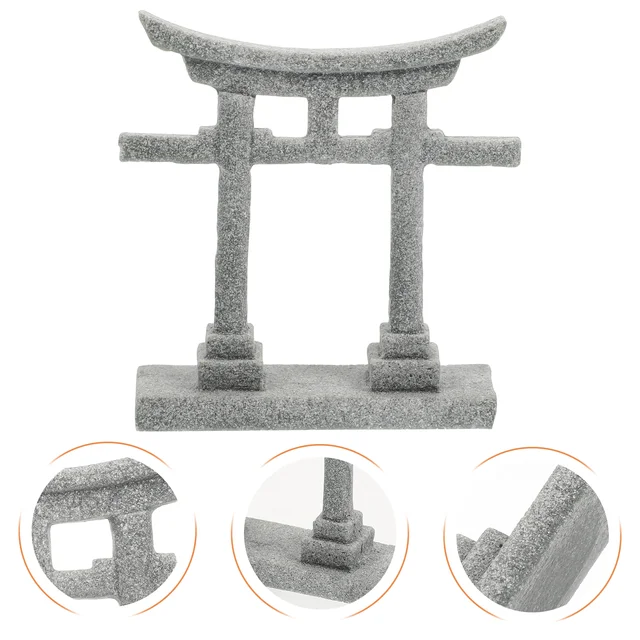 Torii Kapu Dekoráció Akvárium Japán Dísz Tartály Miniatűr Kerti Táj Sintó Szentély Szobor Kő Zen
