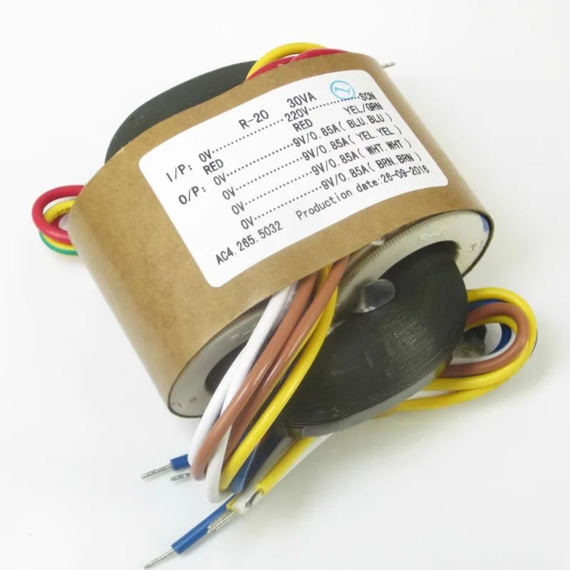 R Core Transformer 30W R20 9V Transformers 230V To 4X9V Copper Shield Pre-Decoder Earphone DAC Audio Power Supply,power supply,power transformer