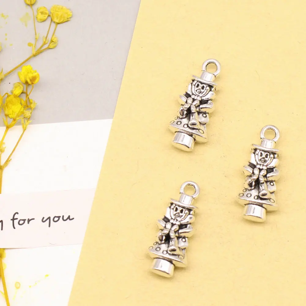 

5pcs 10x22mm Santa Claus Charms Pendants Jewelry Making Car Accessori Cute Jewelry Antique Silver Color