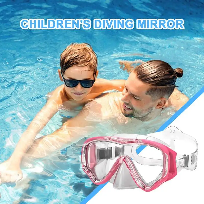 Kids Swim Goggles Snorkel Goggles Wide Vision Snorkel Diving Glasses Anti-Fog Goggles with Nose Cover No-Leak Swimming Goggles 3