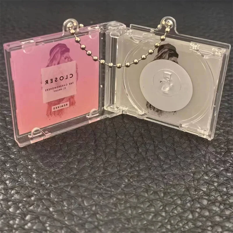 핫 미니 NFC 기능 CD 디스크 케이스 키 체인 기념 앨범 키 홀더 DIY 백팩 펜던트 
 ?