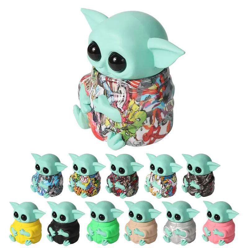 63mm Zinc Alloy Yoda baby Grinder with Drawer Tobacco Smoke Spice Crusher Mill Shredder 4 Part Rolling Accessories