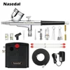 Nasedal NT-19 Dual-Action Airbrush Compressor Kit 0.3mm Airbrush Spray Gun for Nail Airbrush Model Cake Car Fish Shoes Painting 1