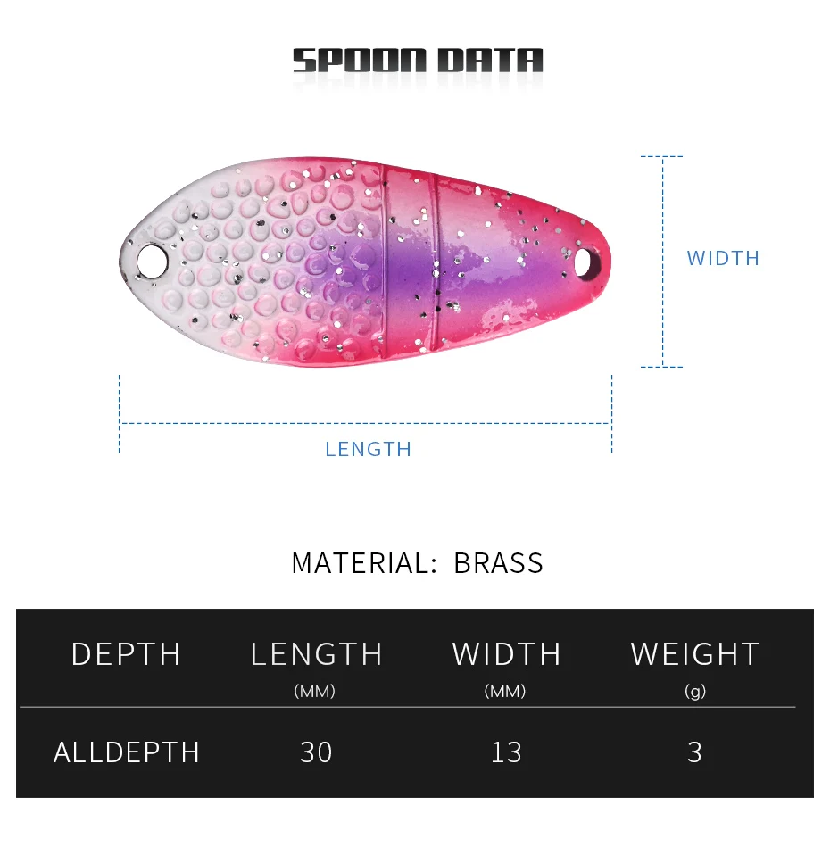 BLUX Angelköder, 3 g, Mini-Metalllöffel, Bereich Forelle, buntes Messing, Kupfer, Köder, Süßwasserstrahl, Tackle für Döbel, Barsch, Lachs – Detail 3