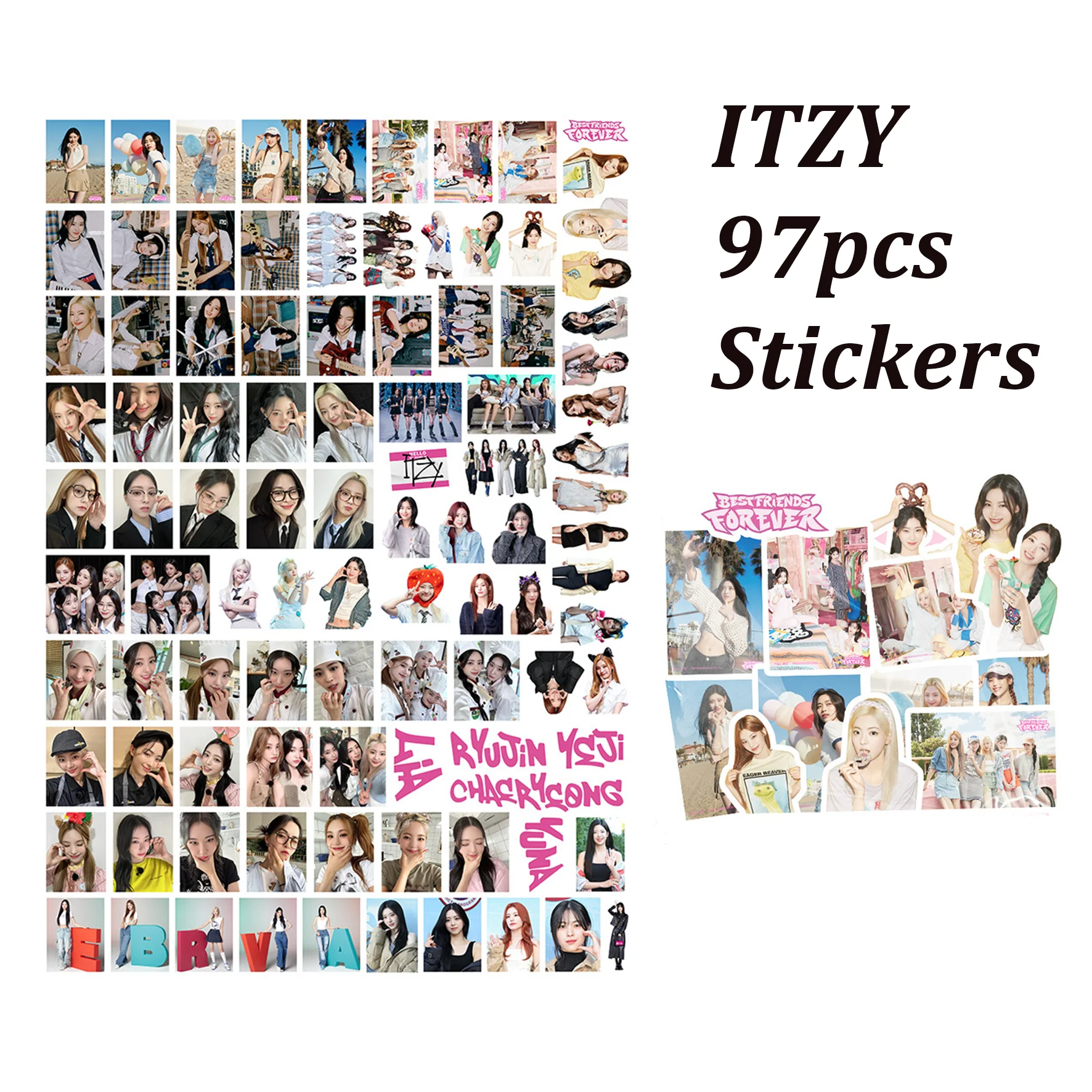 

Наклейки KPOP ITZY чехол для телефона DIY сезона 2024, поздравительные наклейки для чашки, чемодана, блокнота YEJI RYUJIN YUNA, подарки для фанатов